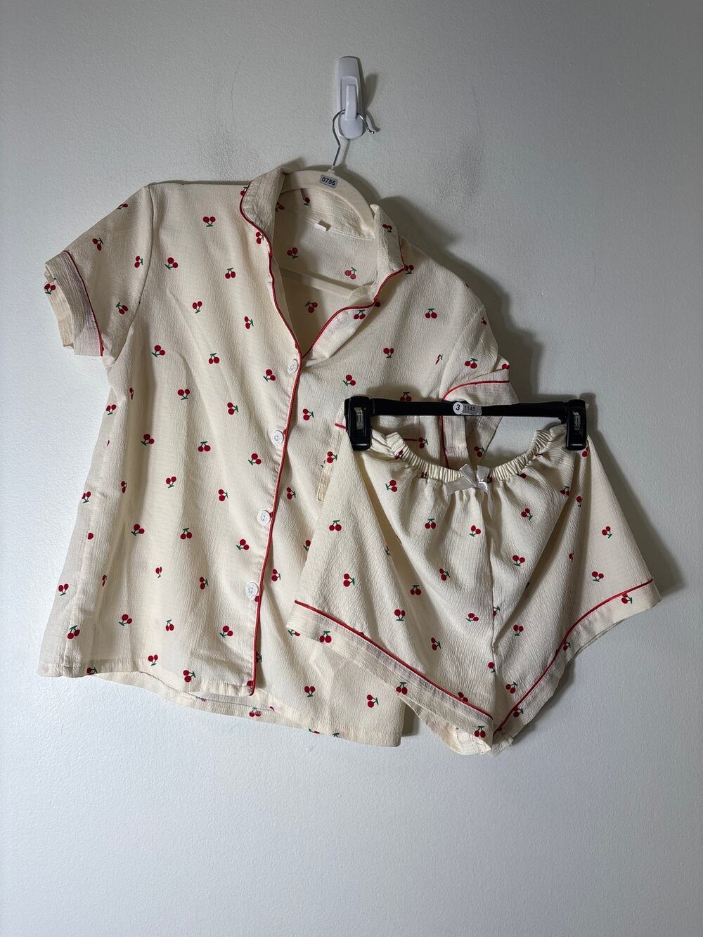 No Brand Cherry Pajama Shorts Set Sz S
